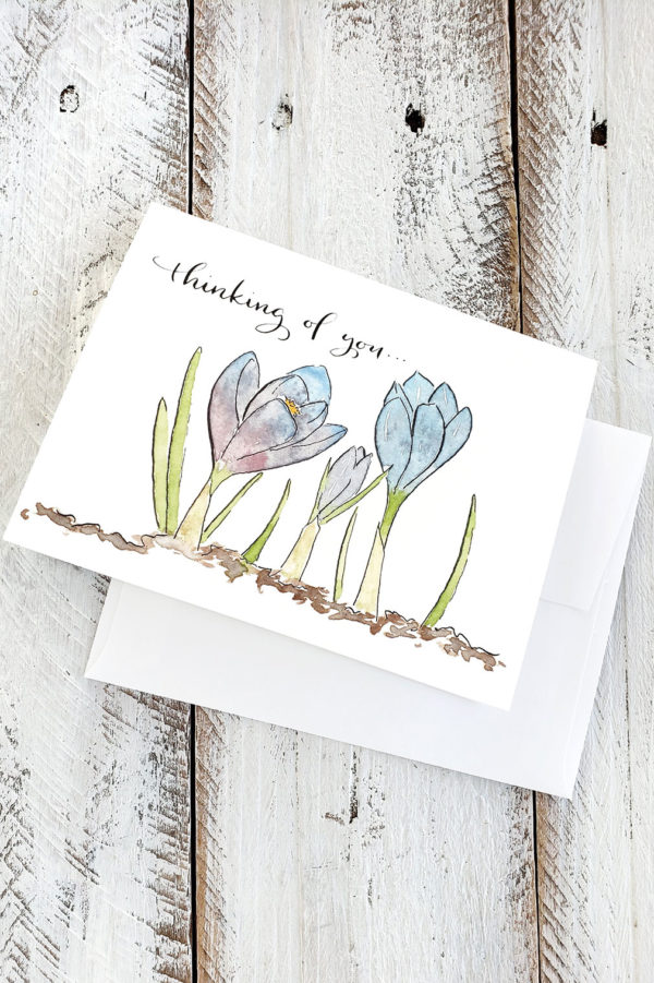 crocus thinking of you card