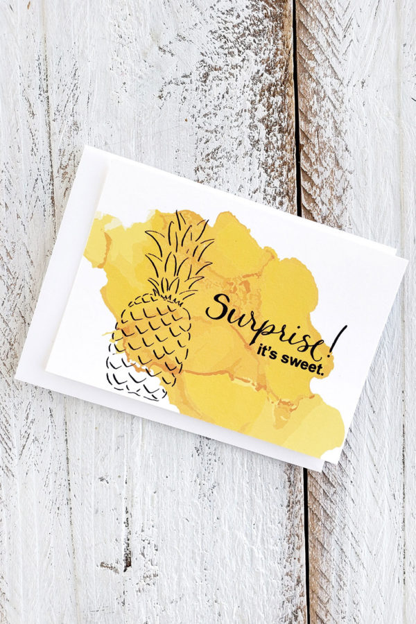 pineapple illustrated surprise mini card