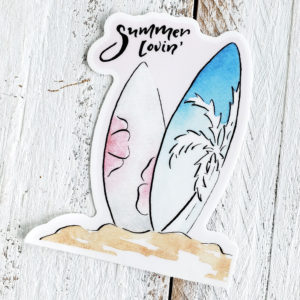 Summer lovin' surfboard sticker
