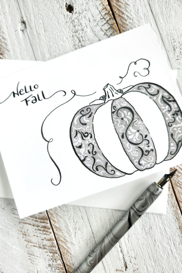 fall pumpkin design on greeting card