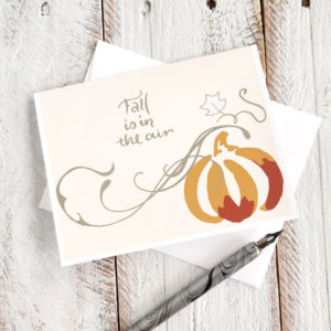 fall is in the air pumpkin greeting card