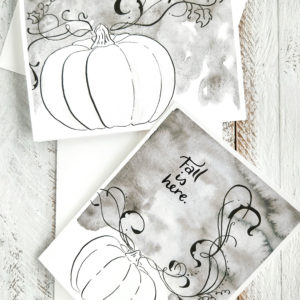 moody pumpkin greeting cards