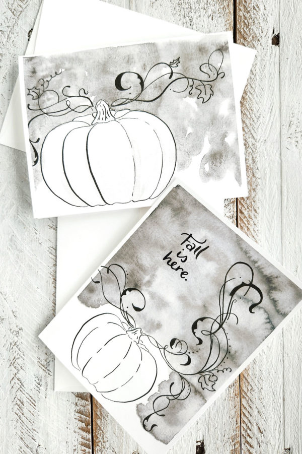 moody pumpkin greeting cards