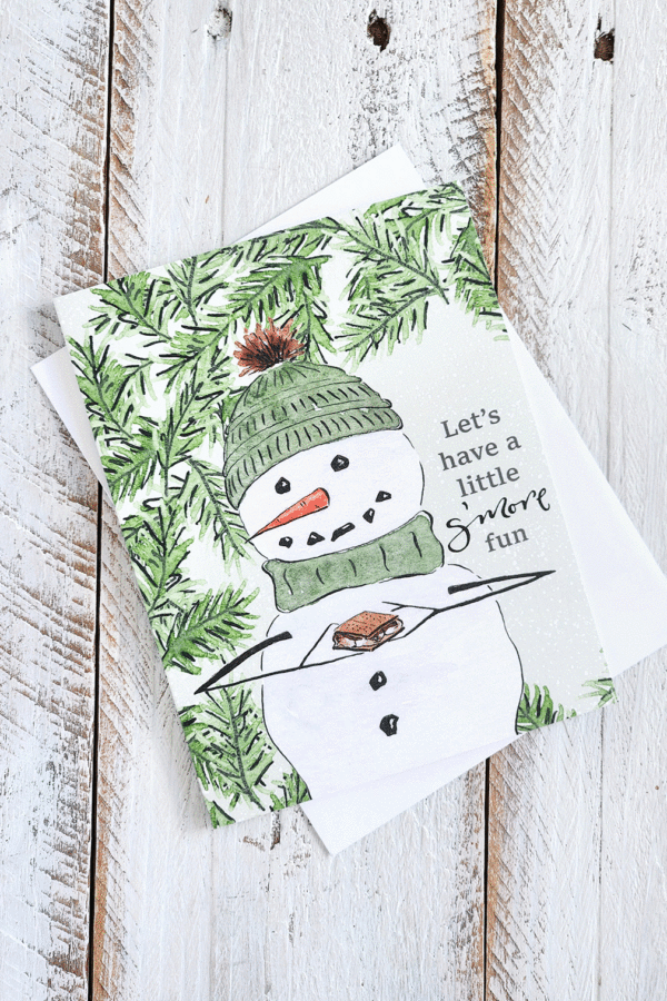 S'more Fun Snowman Greeting Card