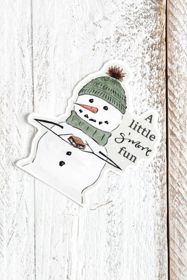 A little s'more fun snowman sticker