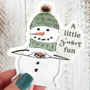 s'more snowman sticker held