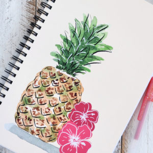 Tropical pineapple spiral notebook