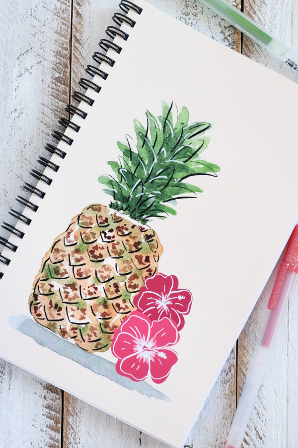 Tropical pineapple spiral notebook