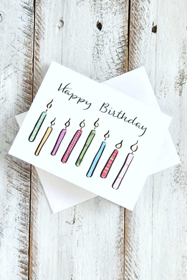 Happy birthday candle greeting card