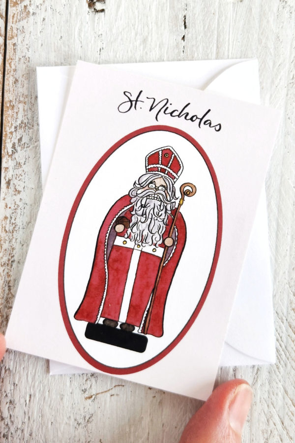 St. Nicholas nutcracker mini card