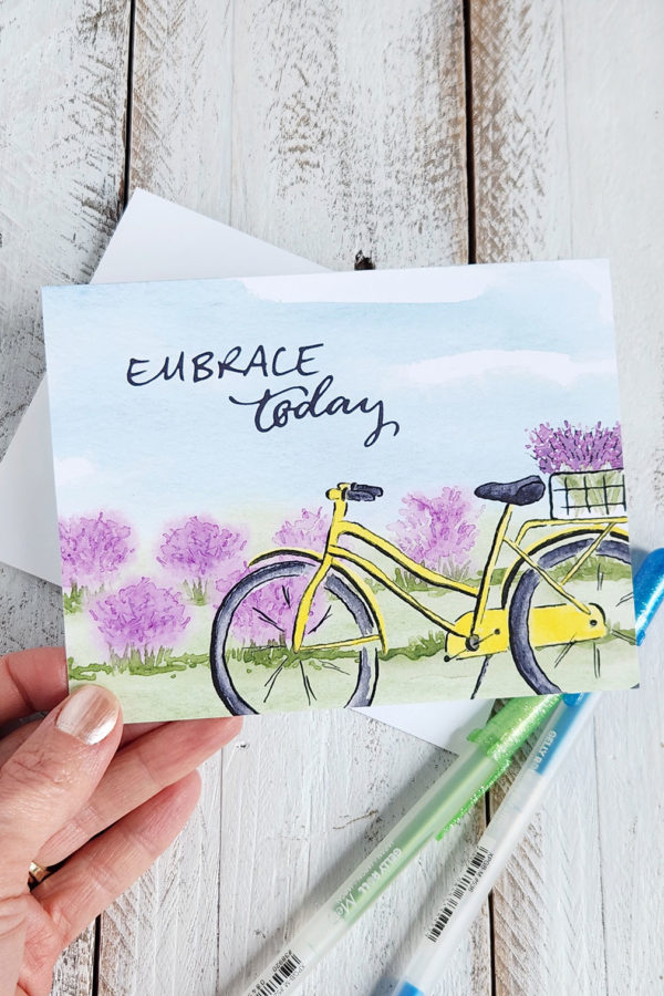 embrace today bike card held