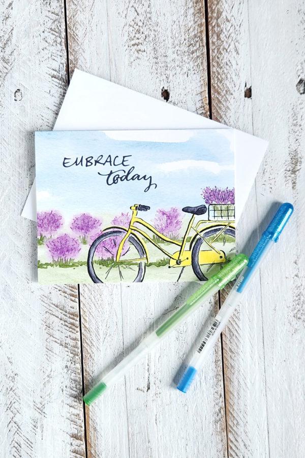 embrace today card and pens