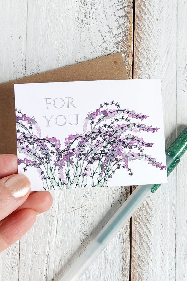 Lavender for you mini card