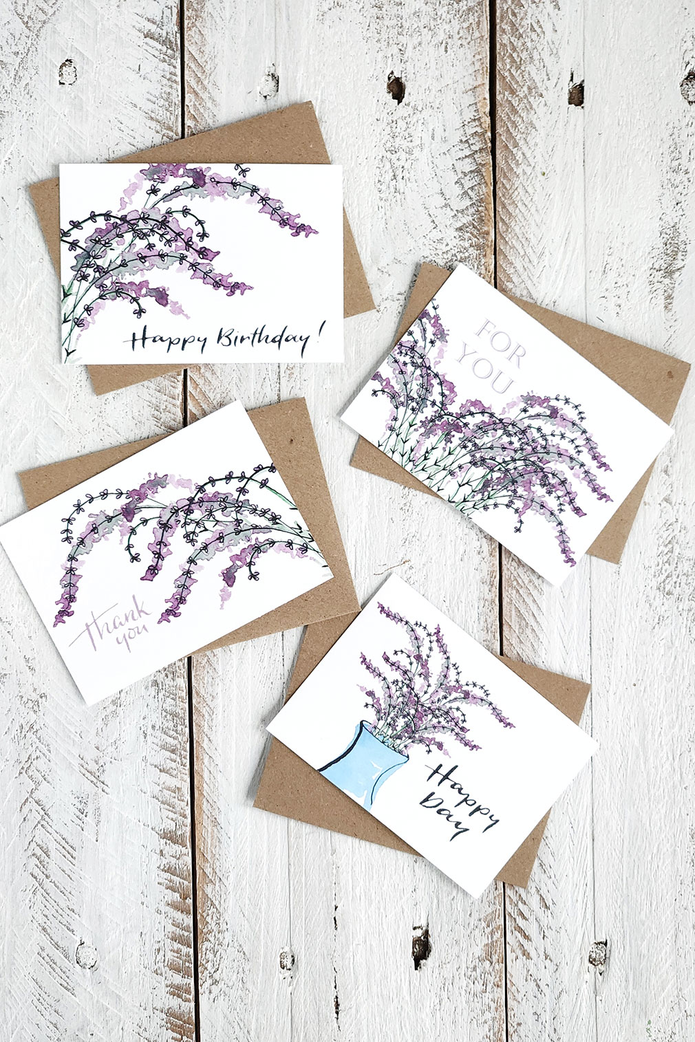 Lavender Mini Cards - The Painted Pen