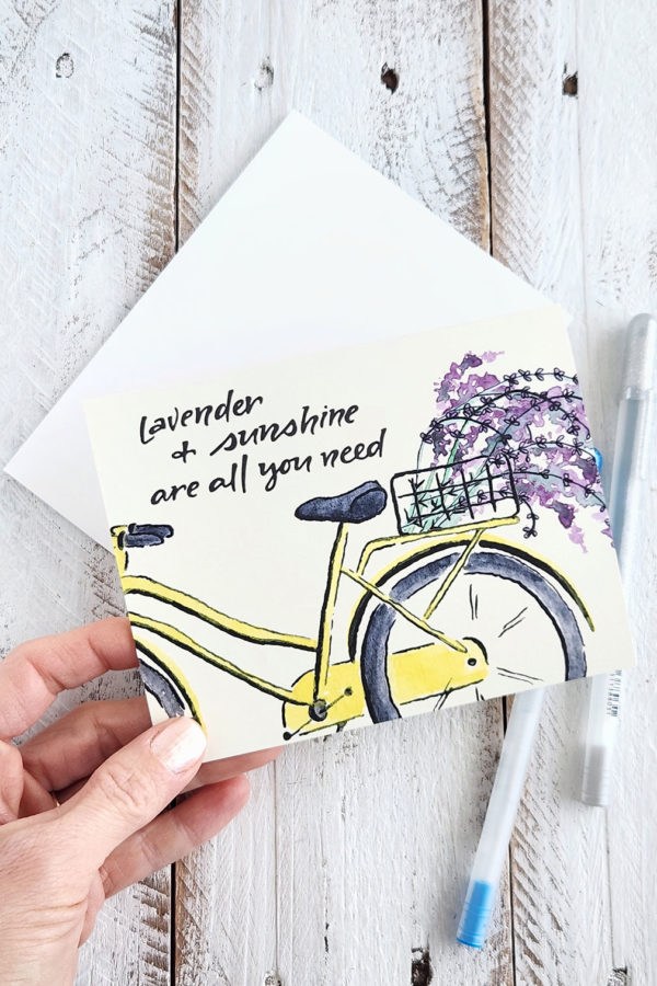 lavender & sunshine are all you need bike card