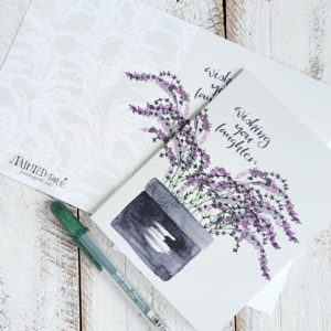 potted lavender card and back