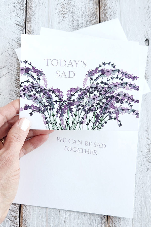 today's sad lavender card and inside