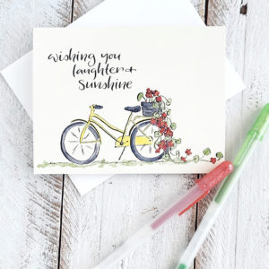 wishing you laughter and sunshine bike card
