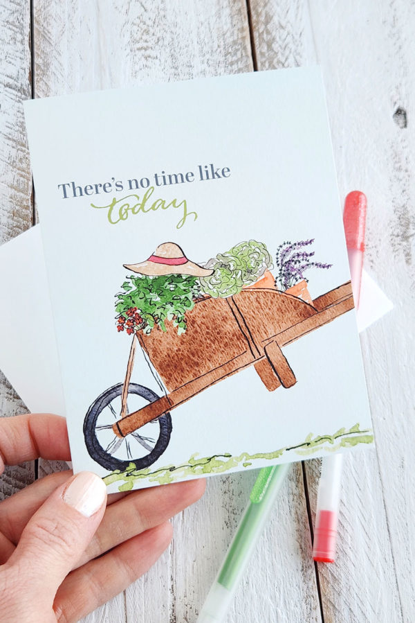 There's no time like today garden card