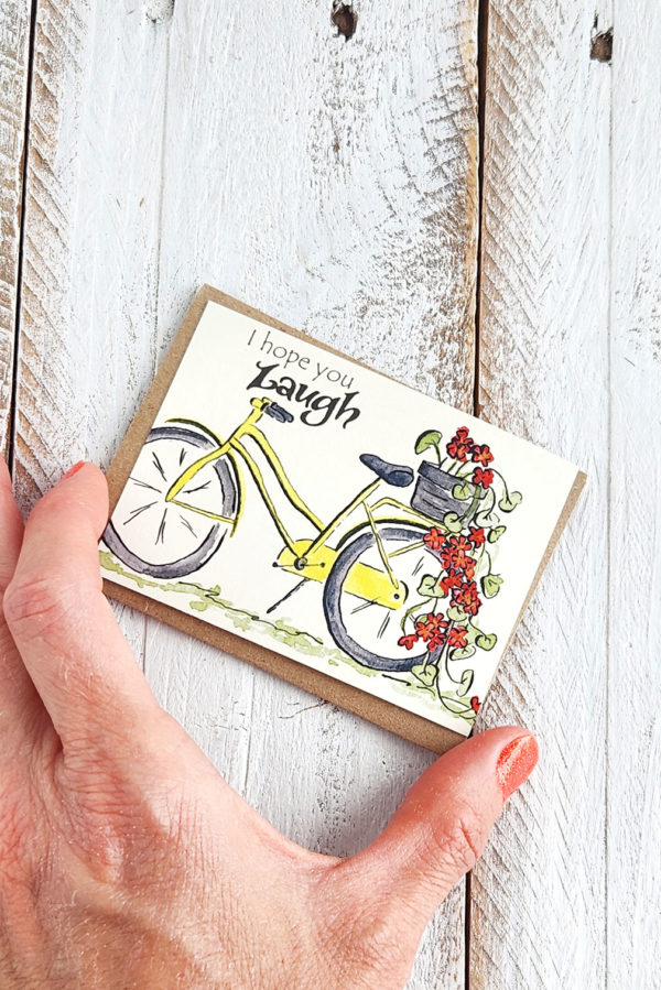 I hope you laugh bike mini card