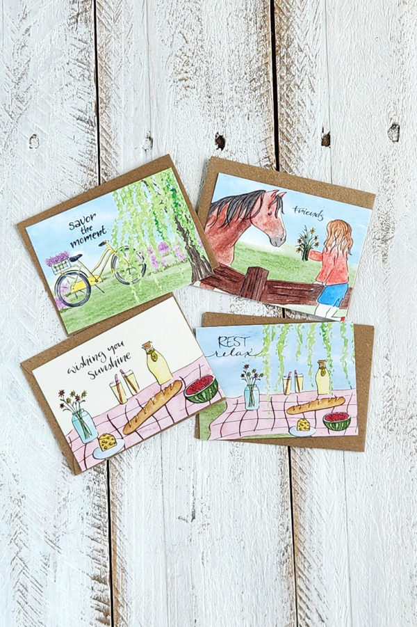 picnics & pastures mini card set