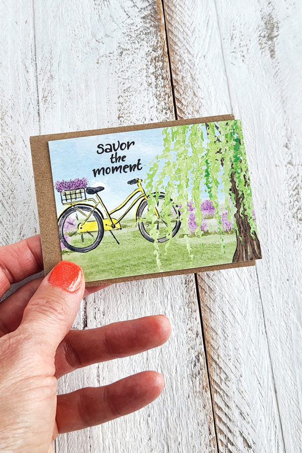 Savor the moment bike mini card