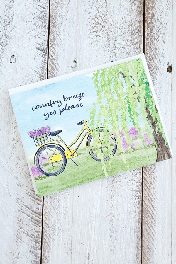 country bike greeting card