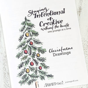 Christmas drawings art prompt worksheet cover