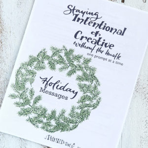 Holiday messages lettering prompt worksheet cover