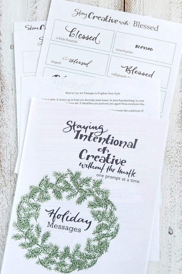 how to use holiday messages lettering prompts