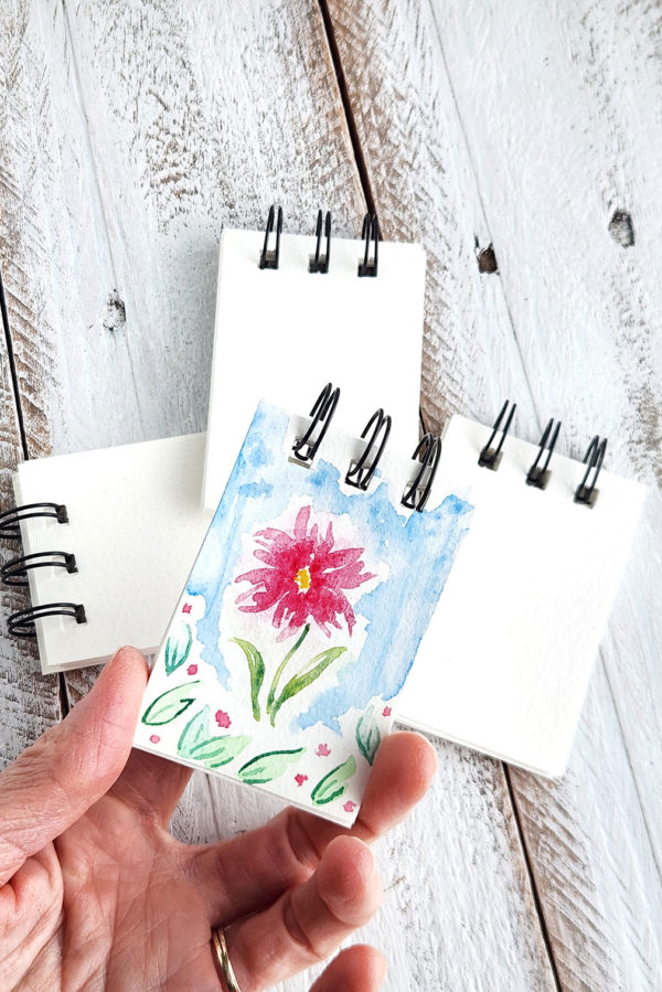 painted mini watercolor notebook