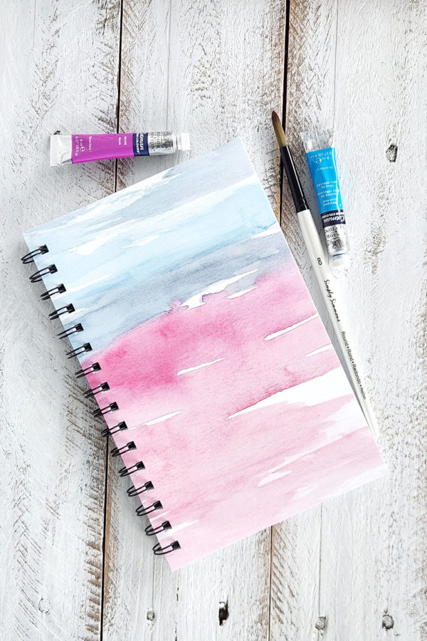 watercolor sketchbook with printed cover
