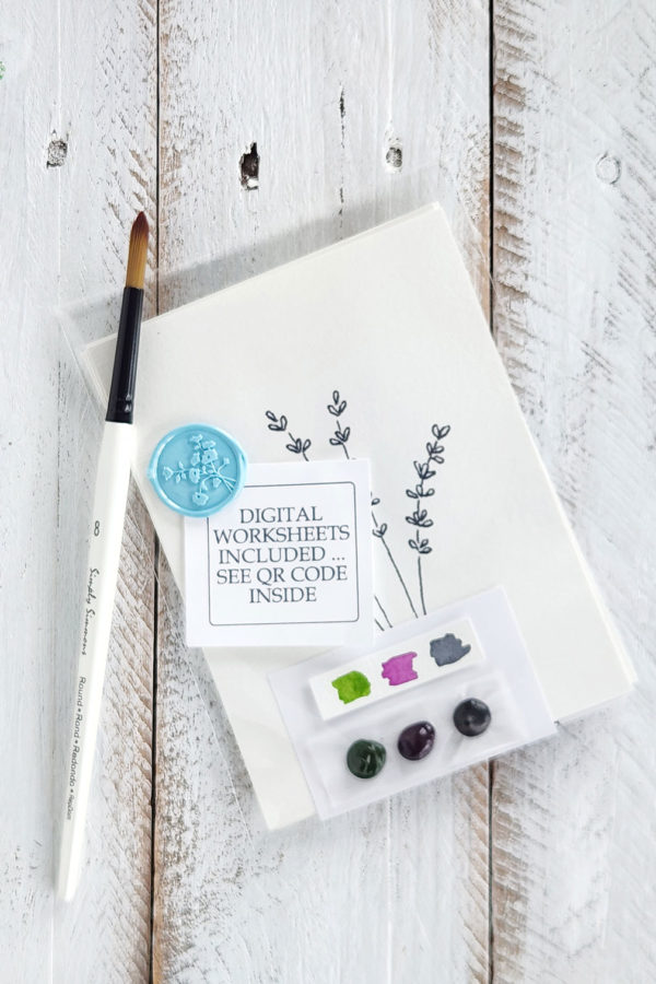 painting lavender watercolor kit