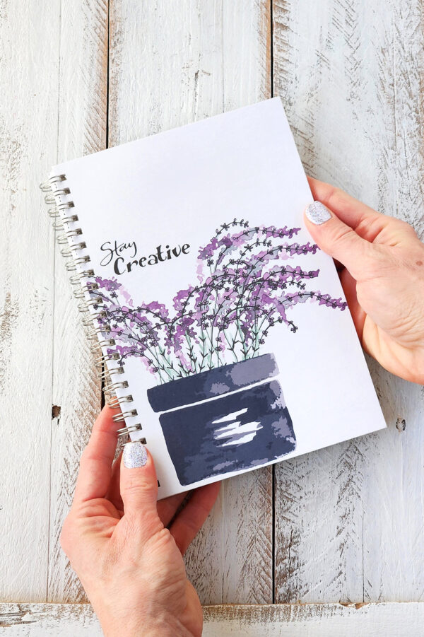 Lavender notebook front