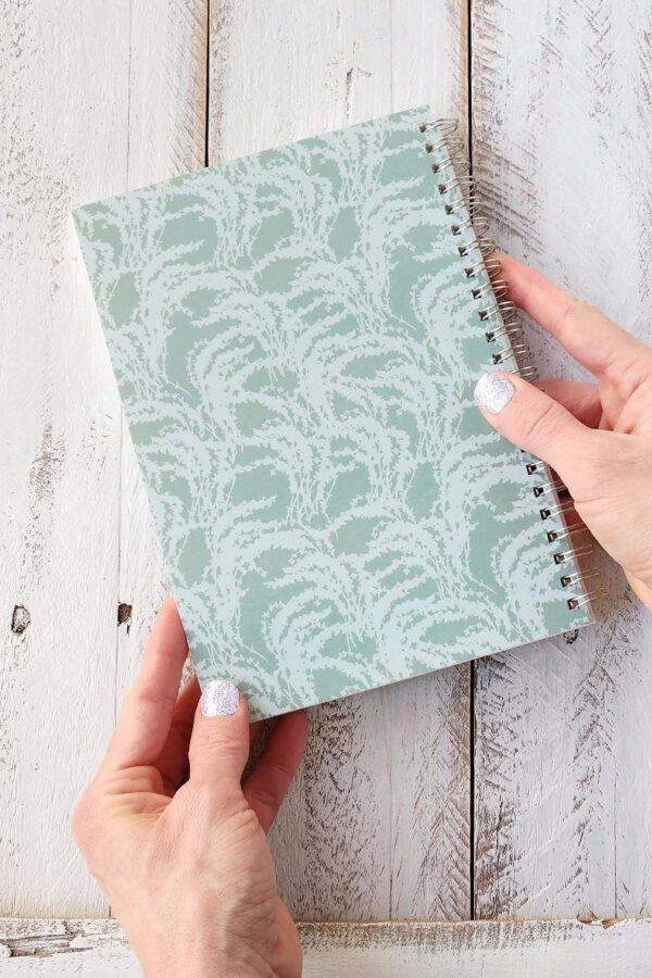 lavender pattern on the back of a notebook