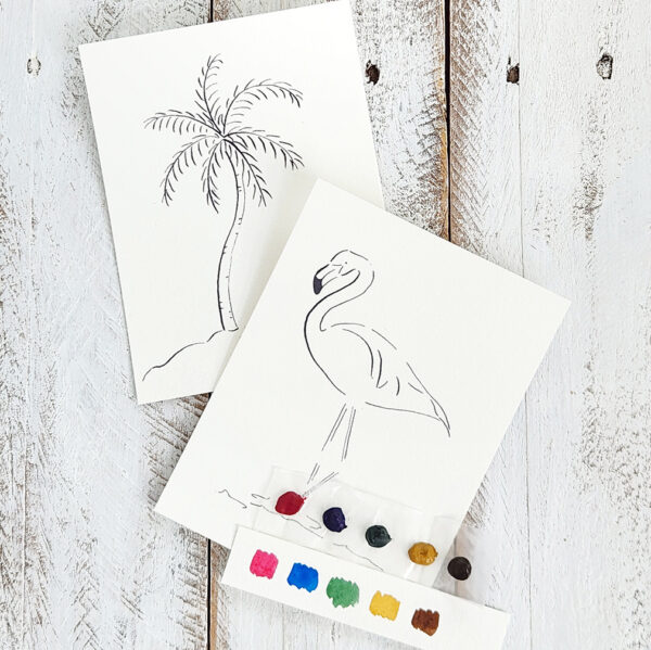 Tropical Fun DIY Watercolor Drawings