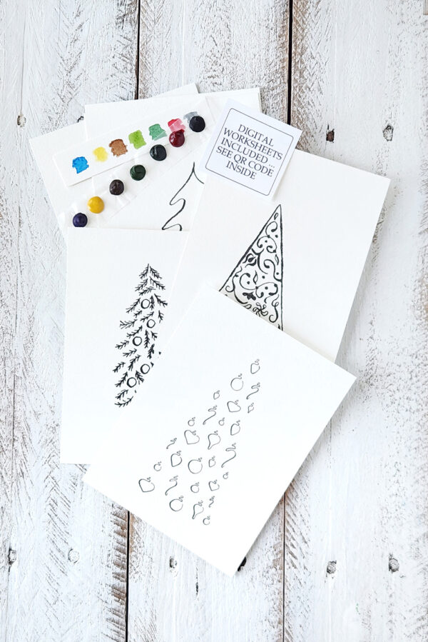 Christmas tree watercolor kit