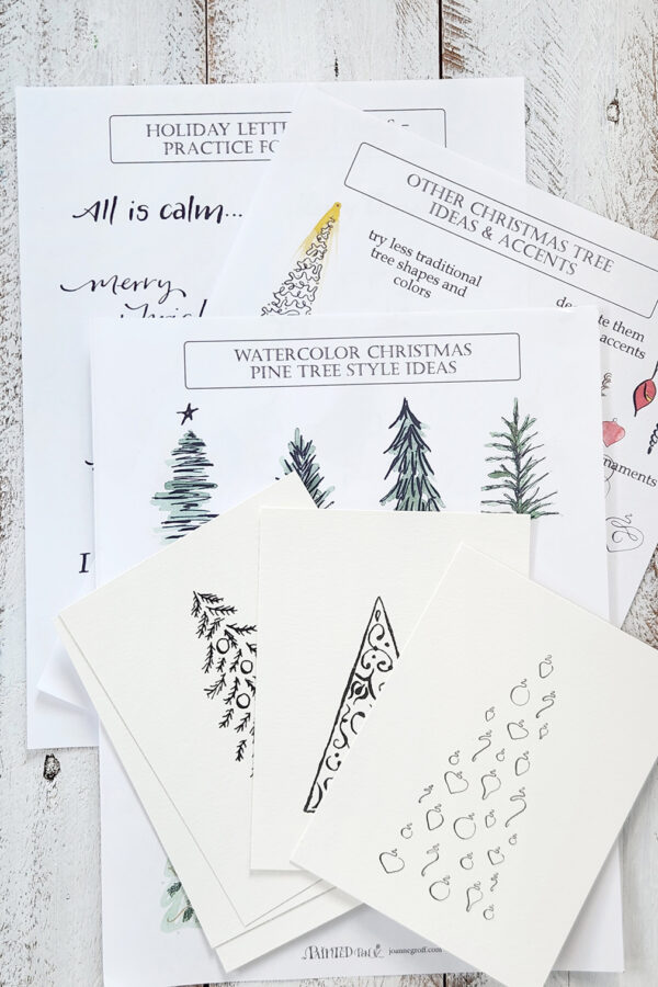 Christmas tree drawings and idea worksheets