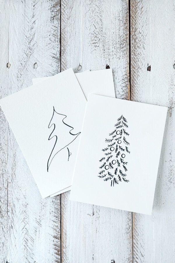 Christmas tree drawings for the watercolor kit