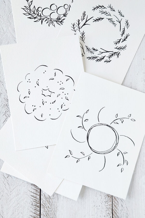 wreath drawings