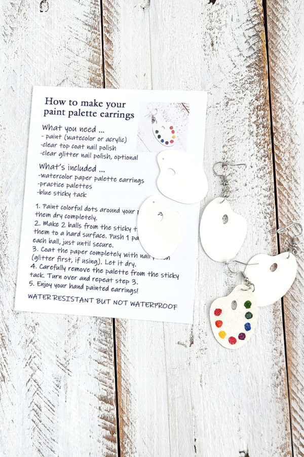 paint your own earrings kit, paint palettes