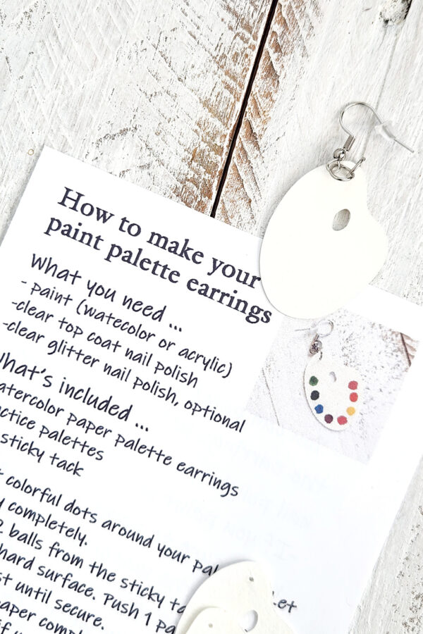 paint your own earrings kit, paint palettes