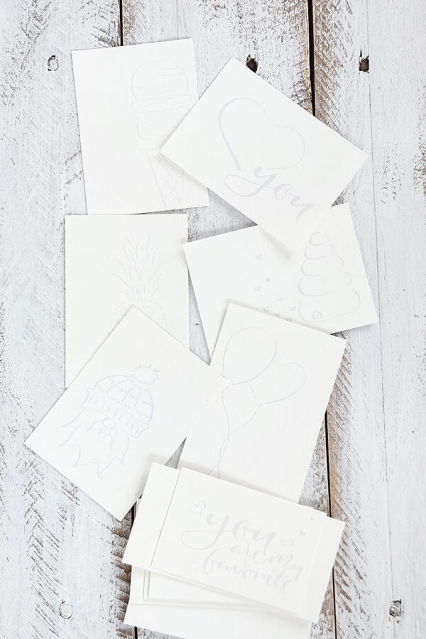 unpainted love mini cards