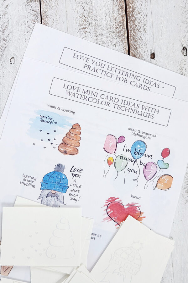 love mini card worksheets