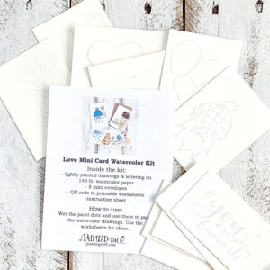 love mini card diy watercolor kit