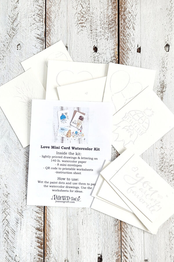 love mini card diy watercolor kit