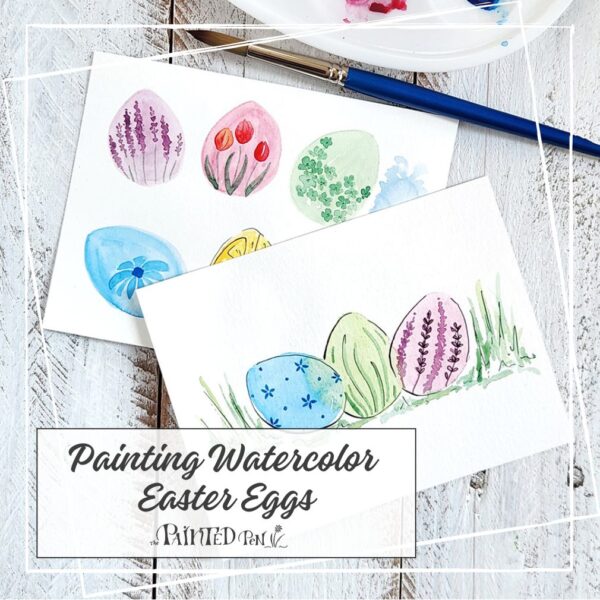 painting watercolor Easter eggs workshop