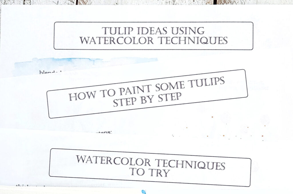 worksheets for watercolor kits