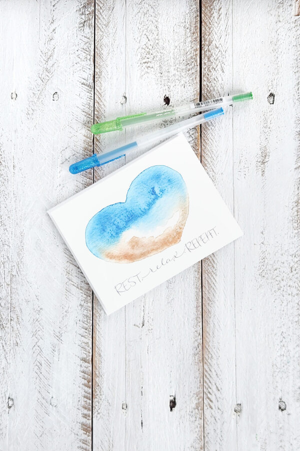 ocean heart greeting card