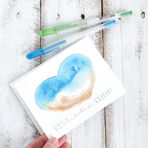 ocean heart greeting card